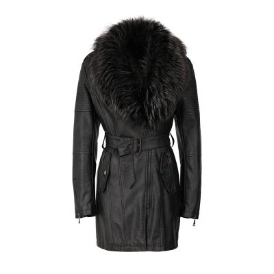 China 2021 new fur collar women's blacke breathable waterproof coat jackets and coats for ladies fashion outwear for sale