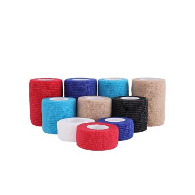 China Medical PE Factory Colored Vet Self Adhesive Nonwoven Cohesive Adhesive Wrap Bandage Cohesive Elastic Bandage for sale