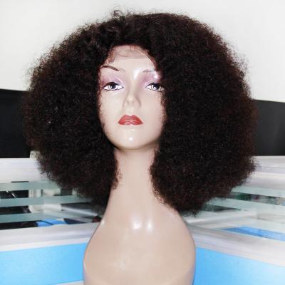 China Puf Curly Natural Curly 250 Density Mongolian Body Wave Short Puff Afro Hair Lace Front Wigs For Black Women for sale