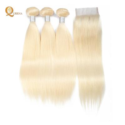 China Body Wave 613 Blonde Color Hair Weave Hair Extension With Closure Blonde Hair Bundles for sale