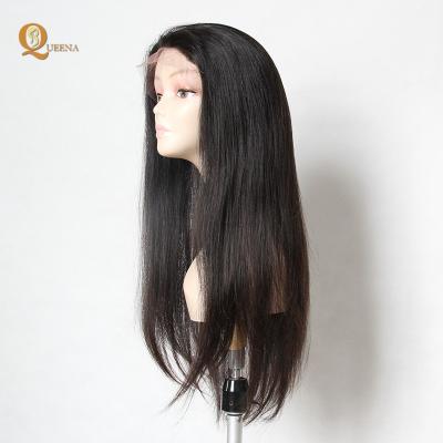 China Full Lace Wig 100% Virgin Human Hair Silky Straight Brazilian Hair With Nature Hairline for sale