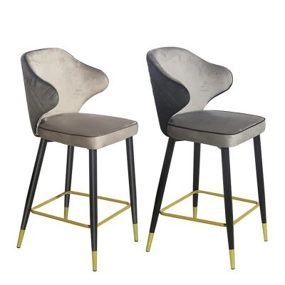 China Luxury cheap gold leather (height) high metal velvet adjustable white stainless kitchen chairs modern bar stools for sale