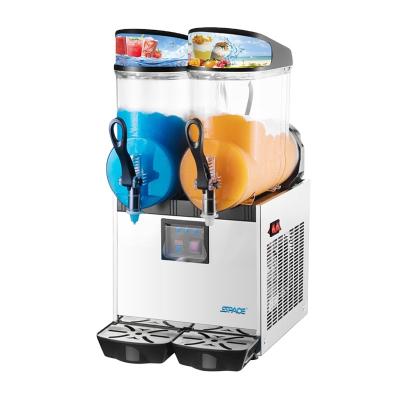 China Independent Control 2 Bowls Margarita Slush Machine Slushie Machine with LED Light Lids for sale