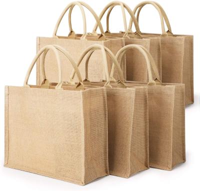 China 100% Reusable 100% Eco-Friendly Reusable Grocery Tote Bag Eco-Friendly Waterproof Jute Burlap Shopping Bags With Handle for sale