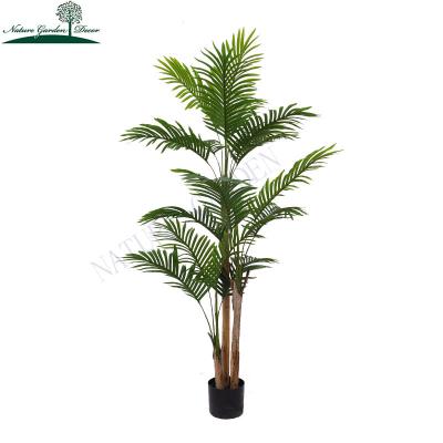 China Real Touch Hotsale Anti Fake Phoenix Palm Plant Cheap UV Artificial Garden Decor Plastic Palm Tree for sale