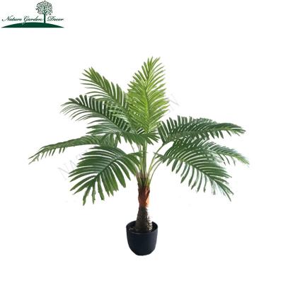 China Small Real Touch Tropical Artificial Areca Palm Tree For Sale Bedroom Fabric Faux Table Plant for sale