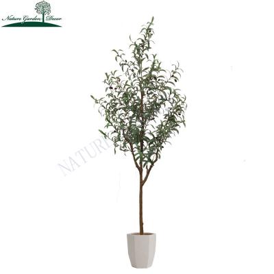 China Large Detachable Indoor Outdoor Indoor Outdoor Plant Decor Artificial Big Touch Fake Real Touch Olive Trees for sale