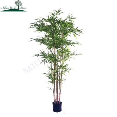 China Almost Natural Real Touch Commercial 6ft Tree Leaves Silk Separation Screen Artificial Bamboo Plant Fabric for sale