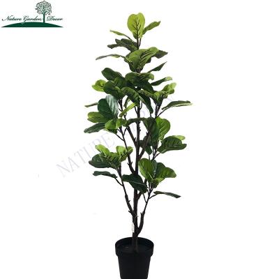 China Newest Real Touch Real Touch Fake Garden UV Resistant Plant Realistic Fake Fiddle Leaf Fig Tree Artificial Green Plants for sale