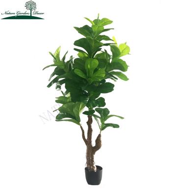 China Real Touch Fiddle Leaf Fig Plant Plastic Indoor Decorative Silk Tree Large 5ft Fake Ficus Tree Artificial Lyrata Tree for sale