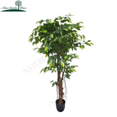 China Real Touch Fashion Ficus Bonsai Plant Fake Banyan Tree Artificial Green Garden Decoration Plastic Tree for sale