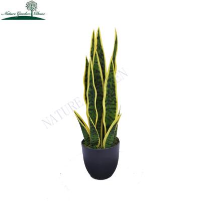 China Real Touch Small Fake Small Sansevieria Plants For Indoor Countertop Artificial Home Decoration Snake Plant for sale