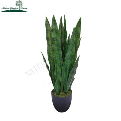 China Indoor Desktop Decoration Mini Green Faux Snake Plants Of Real Touch Small Artificial Mother-in-Law Plant for sale