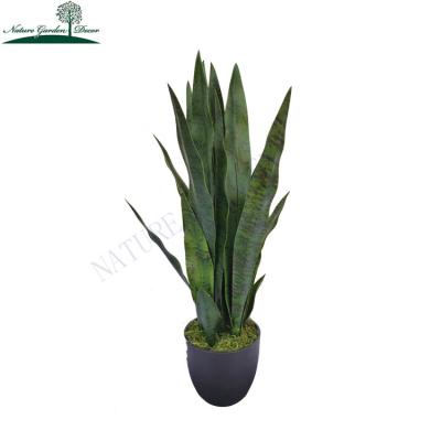 China Real Touch Customized 60cm Plastic Fake Snake Cylindrica Plant Sansevieria Artificial Silk Plant Bonsai Plant for sale