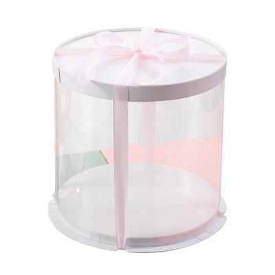 China High Quality Recyclable Transparent Clear Acrylic Cake Box Tiramisu Containers Dessert Plastic Cake Box With Lid for sale