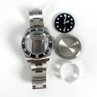 China Mod 40mm Stainless Steel Sapphire Glass Ceramic Bezel Watch Wearable Case For Rlx Fit 8215 2813 Movement for sale