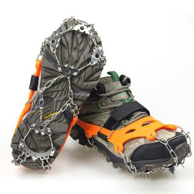 China Outdoor Anti Slip Factory Hot Selling Climbing 23 Teeth Snow Anti-Slip Ice Chain Cleats With Strap for sale