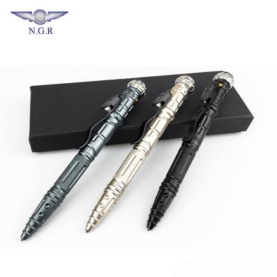 China Writing Newest Design Multifunctional LED Tactical Pen with Flashlight Survival Gear and Tungsten Steel Head for Outdoor Survival for sale