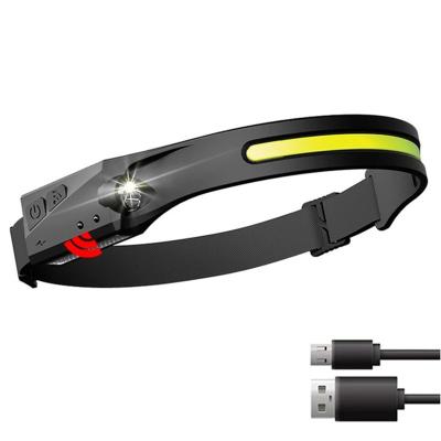 China Rechargeable Waterproof Motion Sensor Camping LED Mini Headlamp , USB COB Headlamp For Running Headlamp for sale