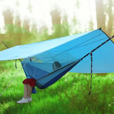 China Essential Ripstop Polyester 210T Survival Gear Hammock Camping Tarp Essential Sunshade Tent Tarp For Hiking for sale