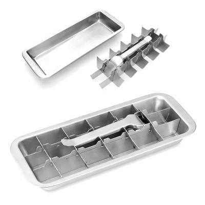 China Homesmart Ice Cube Maker Wholesale Stainless Steel Ice Cube Tray With Lids Ice Cube Mold For Whiskey Storage Cocktail Ice Cube Tray Custom for sale