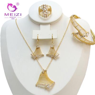 China MEIZI high quality jewelry set high quality jewelry gold plated even jewelry set for sale