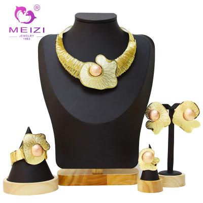 China Elegant luxury jewelry set MEIZI high quality newest style high quality jewelry ladies party wedding jewelry set for sale