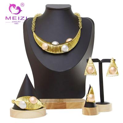 China High Quality Jewelry Set MEIZI Nigerian Jewelry Women's Exquisite Wedding Fashion Banquet Dating Jewelry Set Wholesale for sale