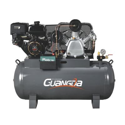 China Competitive Price 250 Liter 12.5 Bar Lubricated Air Compressor With Gasoline Engine for sale