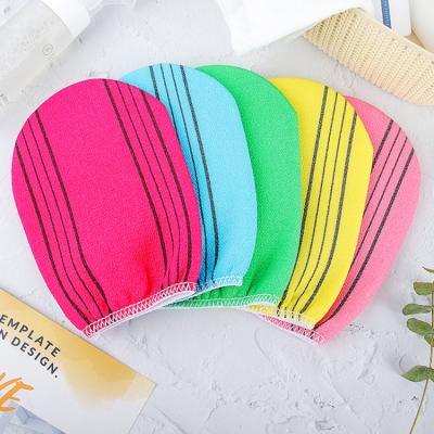 China EXFOLIATE Hot Selling Thick Exfoliation Moroccan Viscose Bathing Glove Shower Scrubber Body Exfoliator Bath Glove Korean Exfoliating Gloves for sale