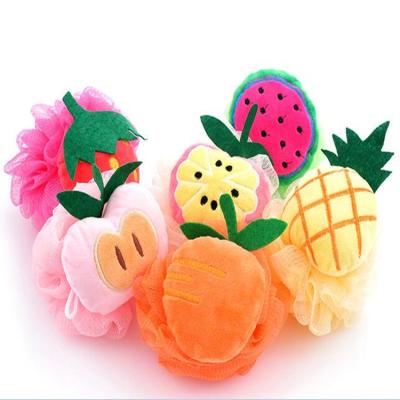 China EXFOLIATING Baby Bath Sponge Puppet Washcloths Kids Wash Cute Loofah Fruit Bathing Sponge Puffu Mesh Body Scrub Christmas Gift For Toddler for sale