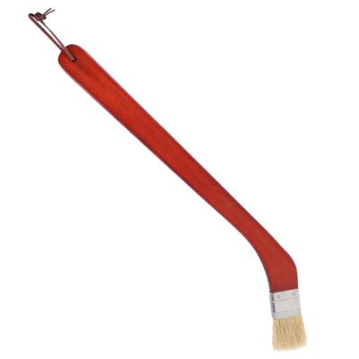 China Easily Cleaned Rustic Wood Bristle Hose Brush w/Leather Loop for Hanging for sale