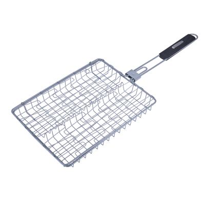 China Easily Cleaned Portable Heat Resistant Handle BBQ Grill Fish Basket For Our Door Grilling for sale