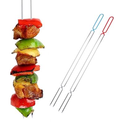 China Hot Selling Easily Cleaned Grill Meat BBQ Tools BBQ Accessories Lamb Skewers Stainless Steel Sticks for sale