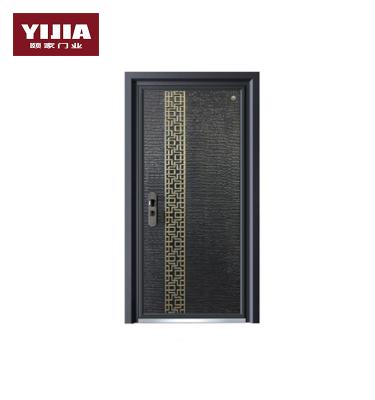 China Modern Apartment Unique Home Designs Exterior Steel Security Front Entrance Doors for sale