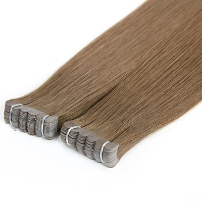 China Vietnamese raw natural wave hair tape in mini real hair extension light brown color tape in real hair extension for sale