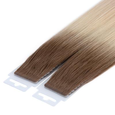 China Wholesale natural russian remy hair extension invisible wave tape in extensions ombre color blonde skin tape hair weft extension for sale