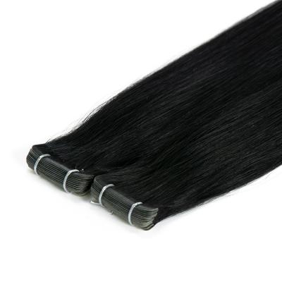 China Wholesale Natural Wave Indian Remy Human Hair Bone Straight Jet Black Color Tape In Hair Extensions 100 Hair for sale