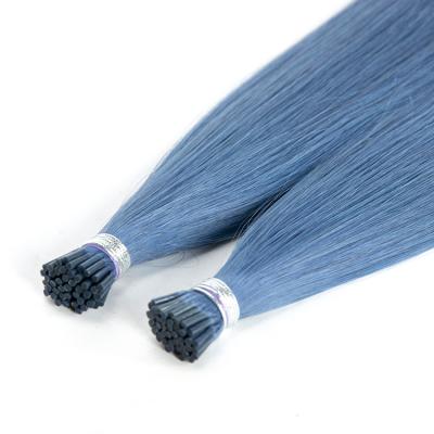 China Luxury Raw Unprocessed Straight Russian Remy Human Hair Blue Itip Color Water Wave Hair Extensions for sale