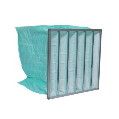 China Aluminum Frame HVAC F6 Synthetic Fiber Pocket Bag Air Filters With  6 Pockets for sale