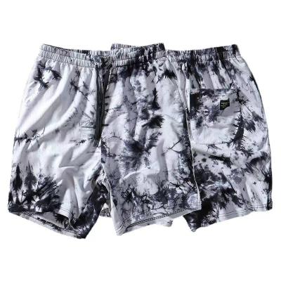 China QUICK DRY 2023 Hot Sale Tie Dye Style French Terry Cotton Jogger Shorts Men Custom Short for sale