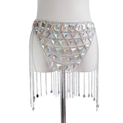 China BOHEMIA woman beads chain skirts wholesale 2021summer sparkle beads strip skirt sexy lady body chain skirts for sale