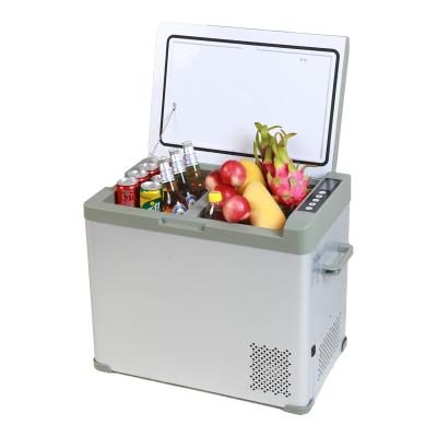 China Separate Dual Temperature Car Camping Fridge Freezer Refrigerator 40L Temperature Control Compact Refrigerator for sale