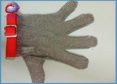 China 304L Stainless Steel Chain Safety Metal Gloves 5 Fingers  / Mesh Cutting Glove for sale