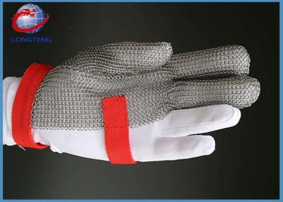 China 3 Finger Work Gloves / Stainless Steel Mesh Gloves With Adjustable Metal Buckle for sale