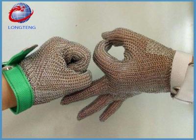 China Butcher Gloves Anti Cut / 304L Stainless Steel Chain Mail Gloves For Protecting Hand for sale