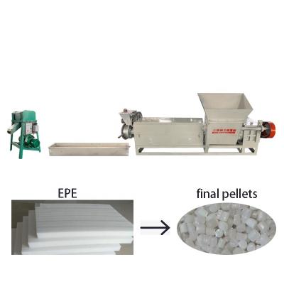 China Máquina de reciclagem de espuma de EPE para grânulos de plástico de lã de pérola à venda