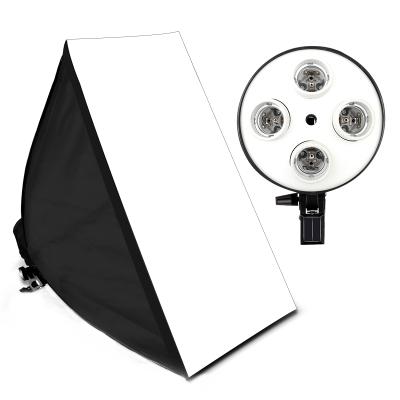 China Make Softer Light Photographic Equipment Photo Studio Lighting Soft Box Kit E 27 Lamp Holder 4 Pin With 50x70cm Softbox 4in1 Bulb Socket for sale