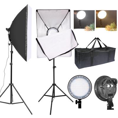 China Photo LED Softbox Lighting Kit 45W Dimmable Bicolor Lighting Kit 2700K-5500K for Photographic Visual Shooting 50cm*70cm for sale