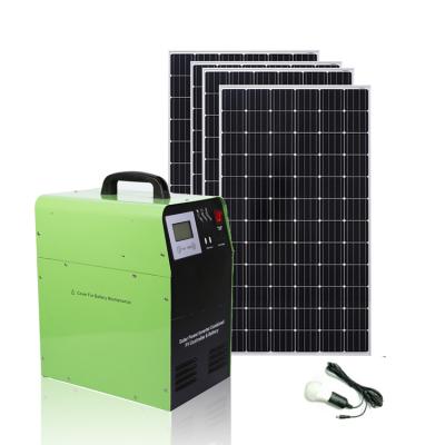 China Home 2021 mini 300w 600w 1kw 1000 2000w watt all in one home portable solar power energy systems for sale